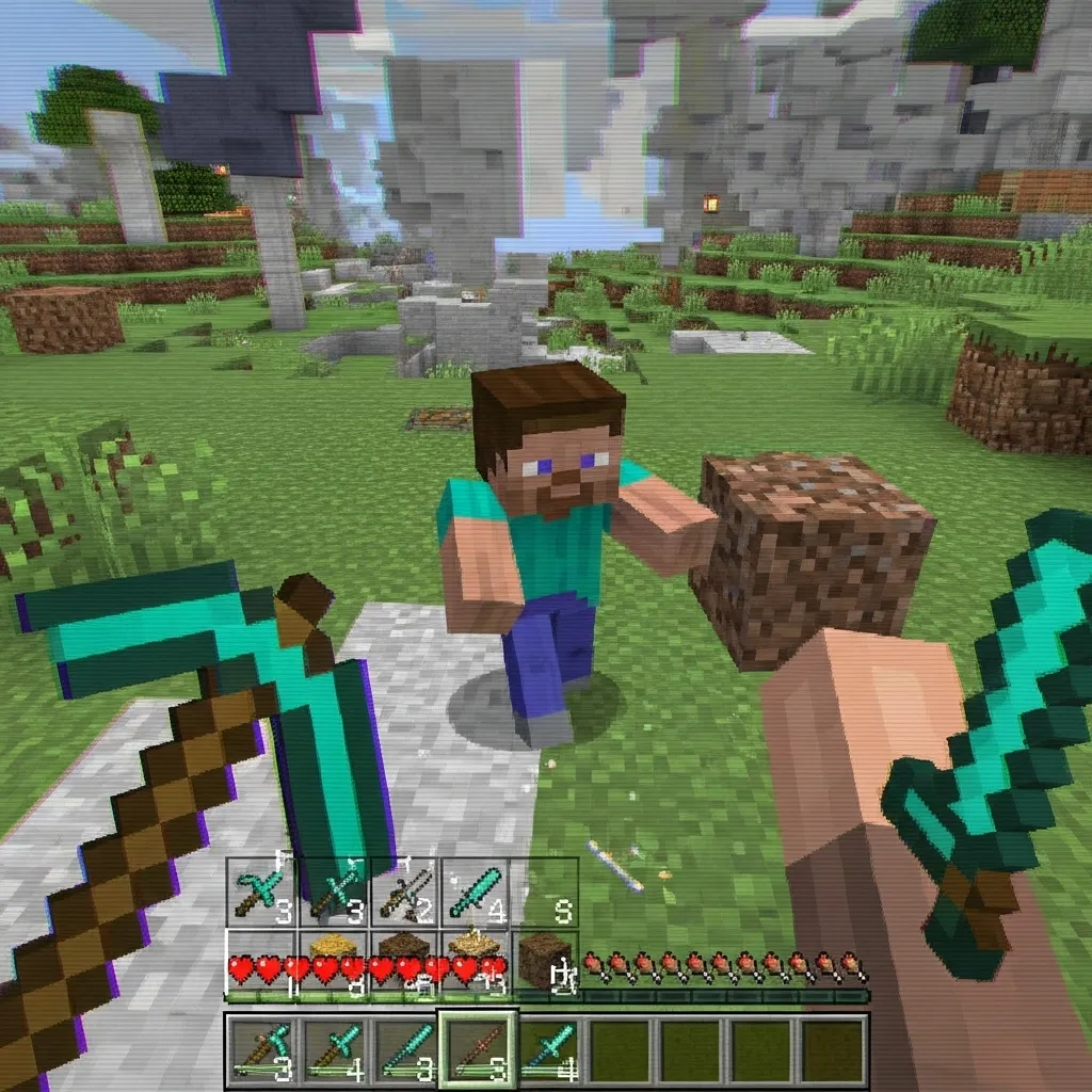 Player failing a fast item swap combo due to visual lag in Minecraft