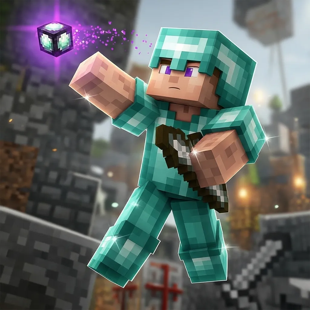 A player character quickly tossing an ender pearl while mid-combo, anticipating retreat