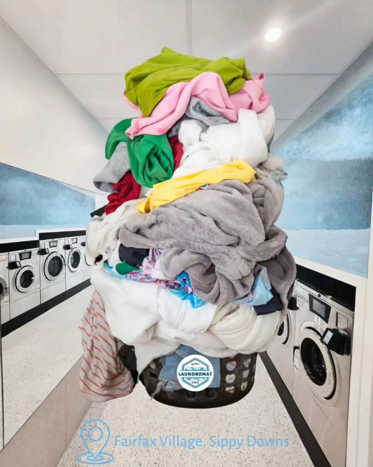 Freshly washed blankets in animal shelter A large stack of clean laundry being organized at a wildlife or animal rescue facility